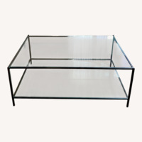 Coffee Table - Rectangle Two-Tier Glass Shelf