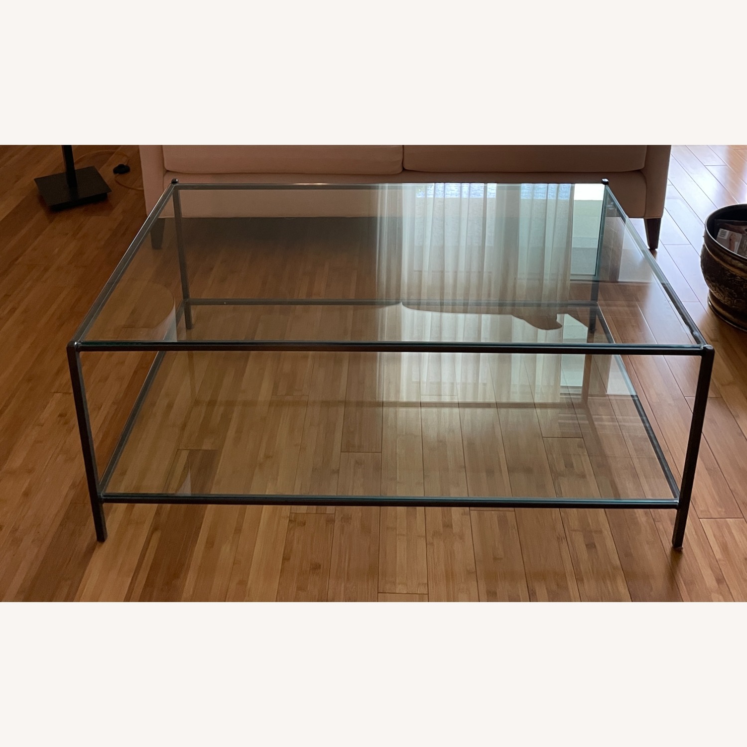 Coffee Table - Rectangle Two-Tier Glass Shelf - image-2