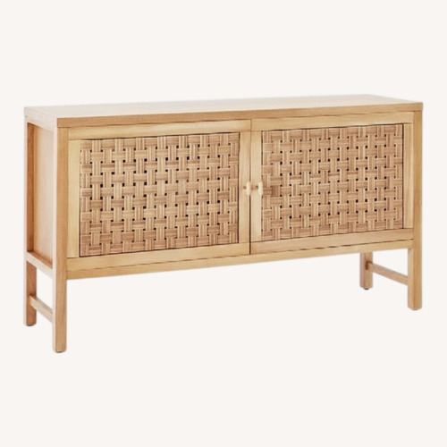 Used Target Natural Wood 55” Media Console Table for sale on AptDeco