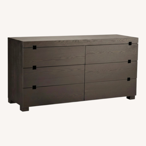 Used West Elm Square Cutout Chocolate 6 Drawer Dresser for sale on AptDeco