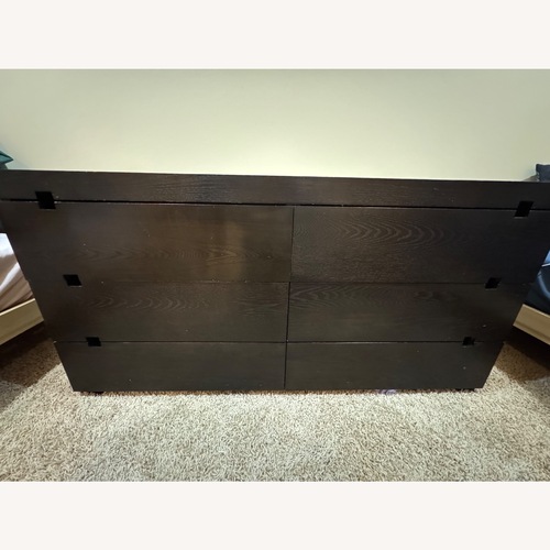 Used West Elm Square Cutout Chocolate 6 Drawer Dresser for sale on AptDeco