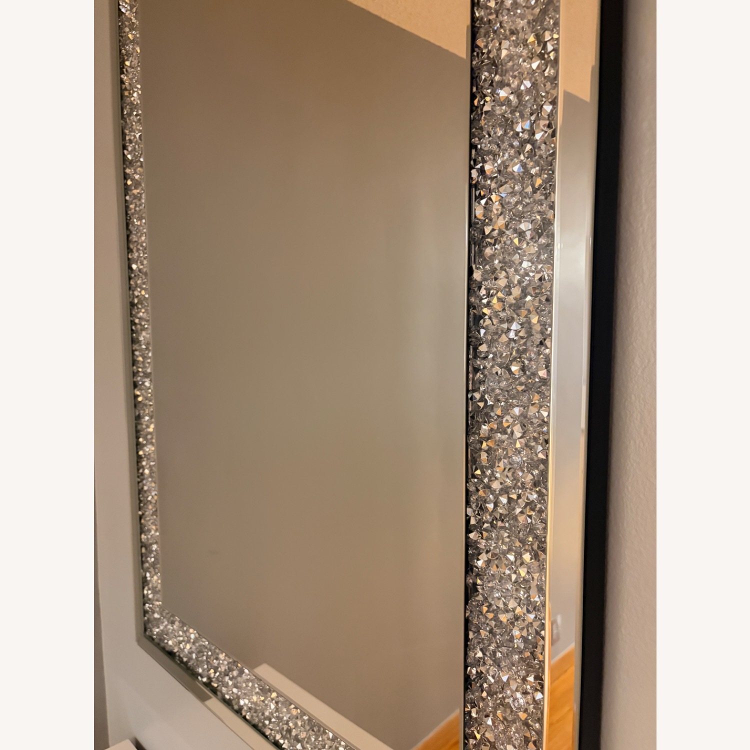 Silver Mirrored Glass Wall Mirror - image-2