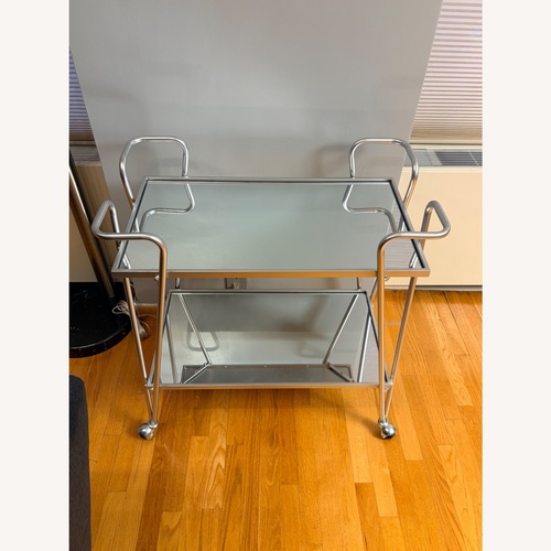 Used Silver Metal Bar Cart for sale on AptDeco