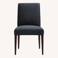 Crate & Barrel Miles Blue Fabric Dining Chairs