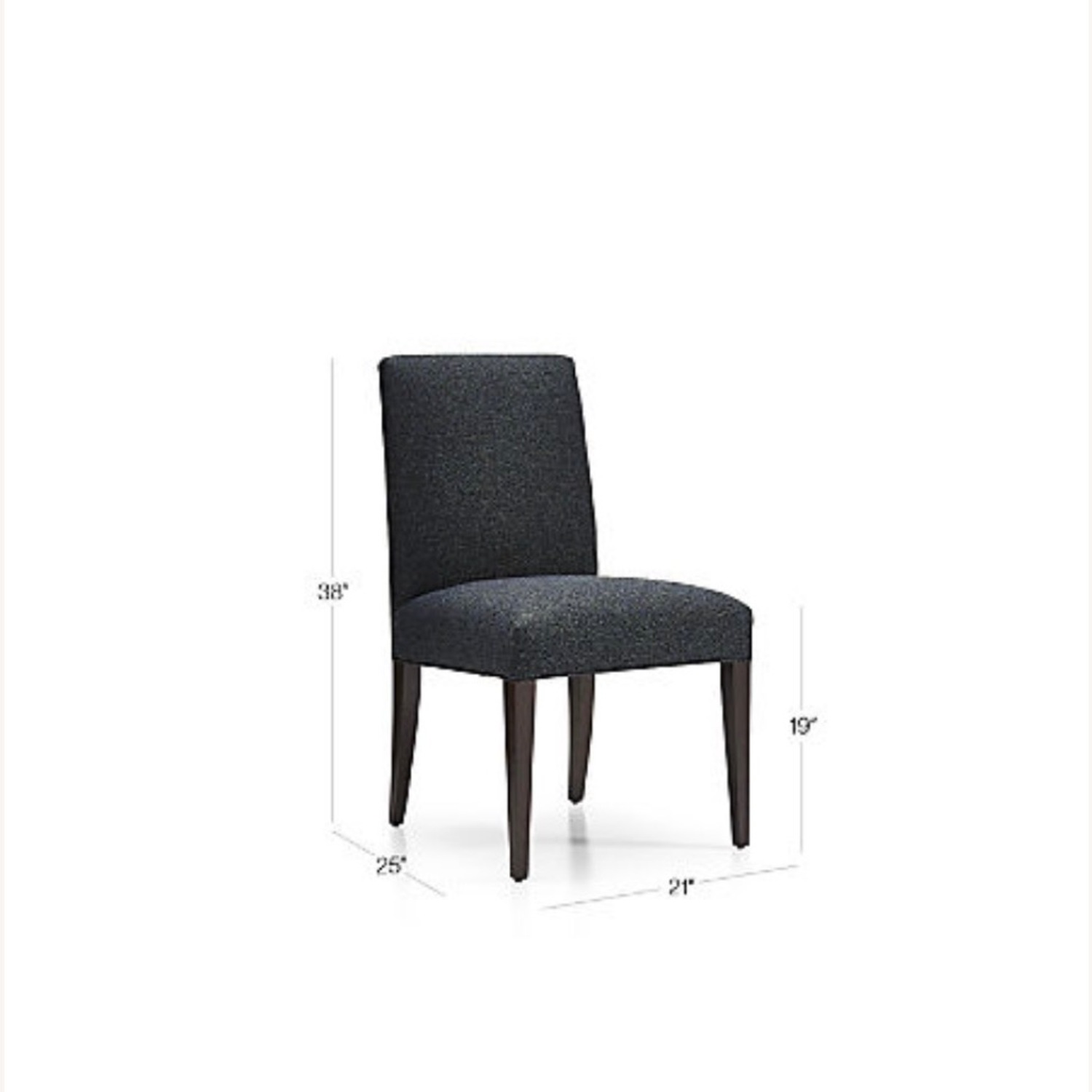 Crate & Barrel Miles Blue Fabric Dining Chairs - image-2