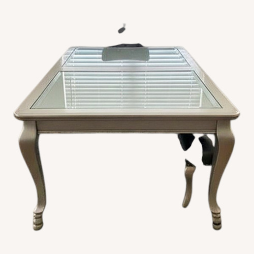 Used Silver Glass Dining Table for sale on AptDeco
