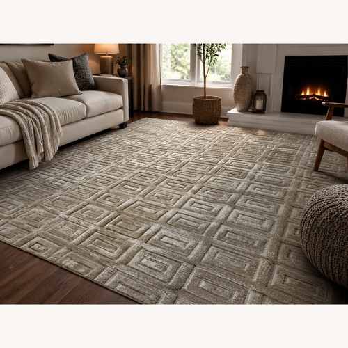 Used Restoration Hardware Rajouri Silk & Wool Rug – 9' × 12' Sand for sale on AptDeco