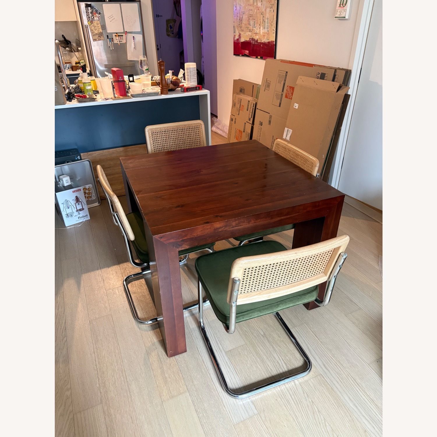 Transformer Table Dark Brown Wood Dining Table - image-2