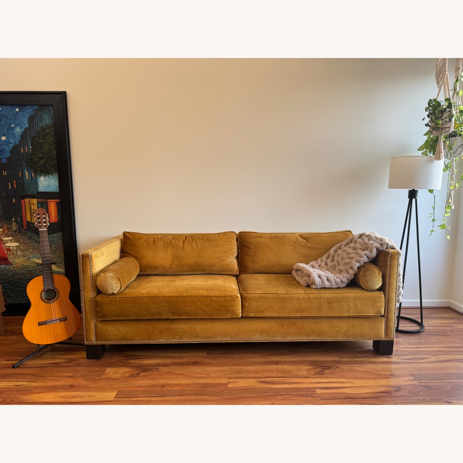 Gold Velvet Luxury Sofa - 3 Seat - image-1