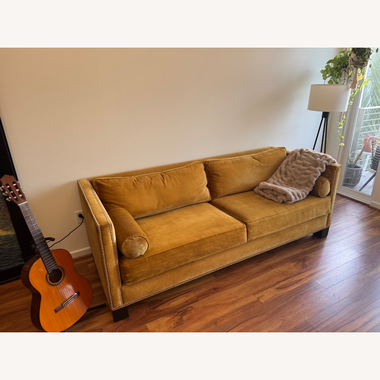 Gold Velvet Luxury Sofa - 3 Seat - image-2