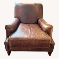 Vintage Dark Brown Genuine Leather Armchair