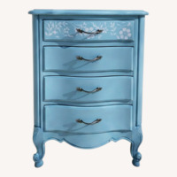 French Provincial Nightstand w Floral Accent