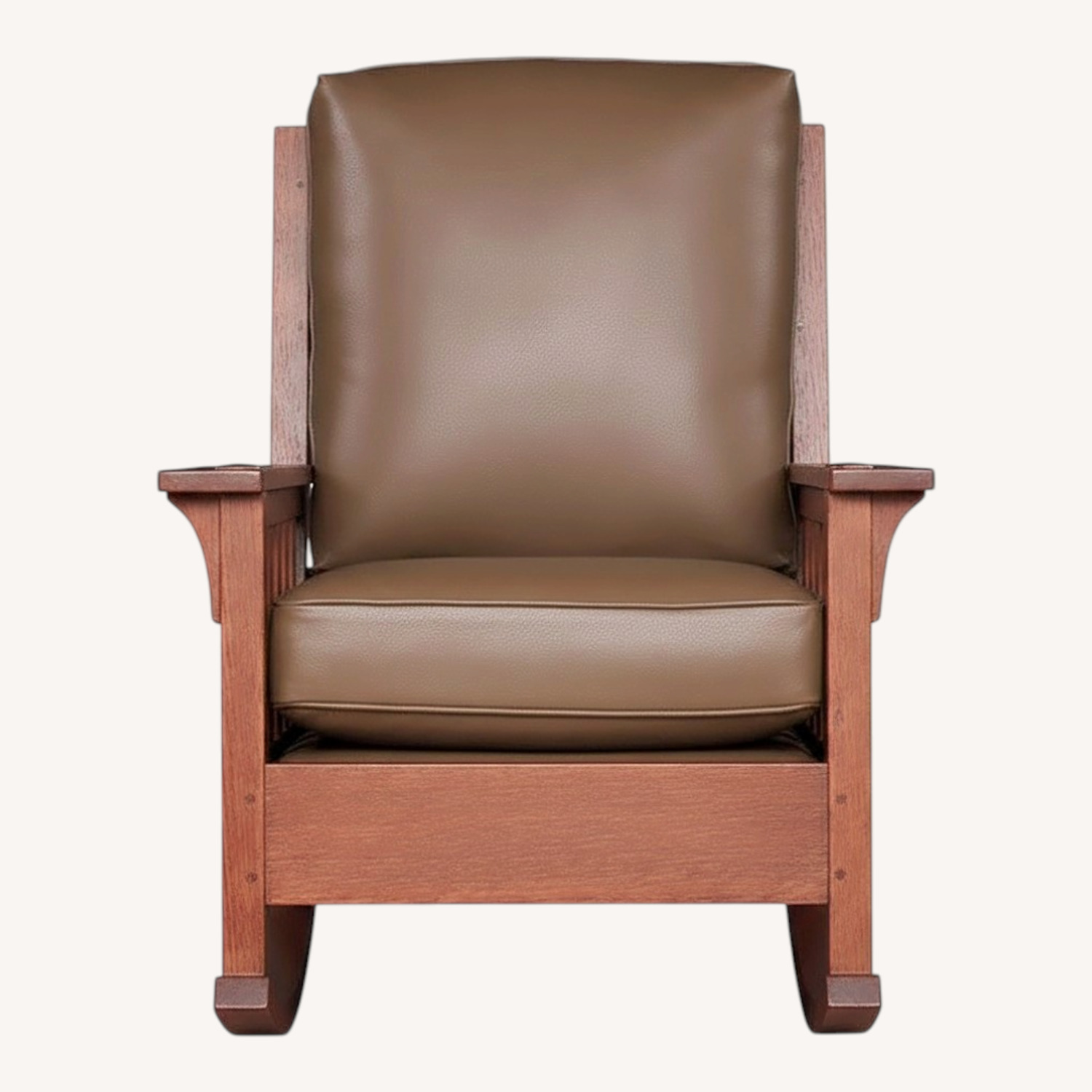 Stickley Audi & Co Burgundy Leather Rocker - image-6