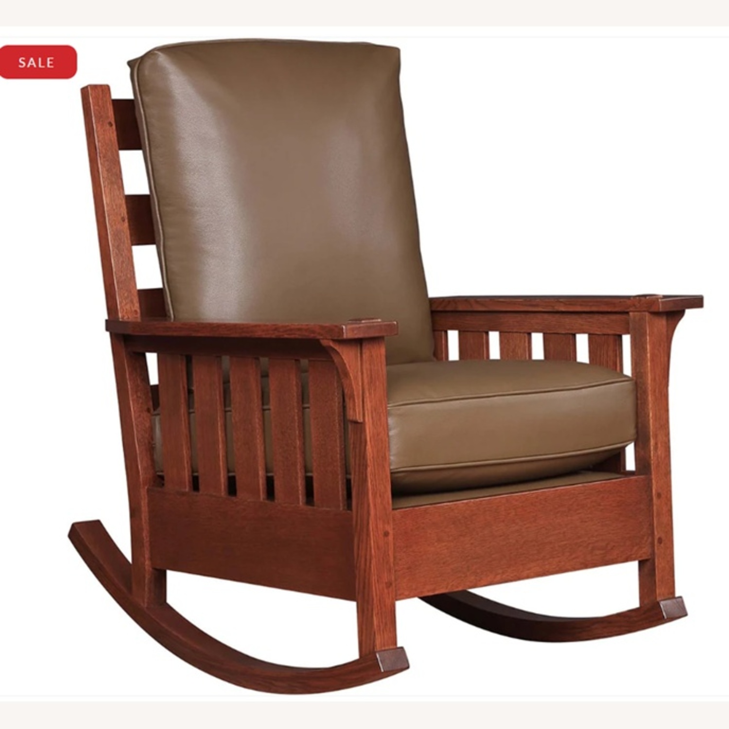 Stickley Audi & Co Burgundy Leather Rocker - image-5