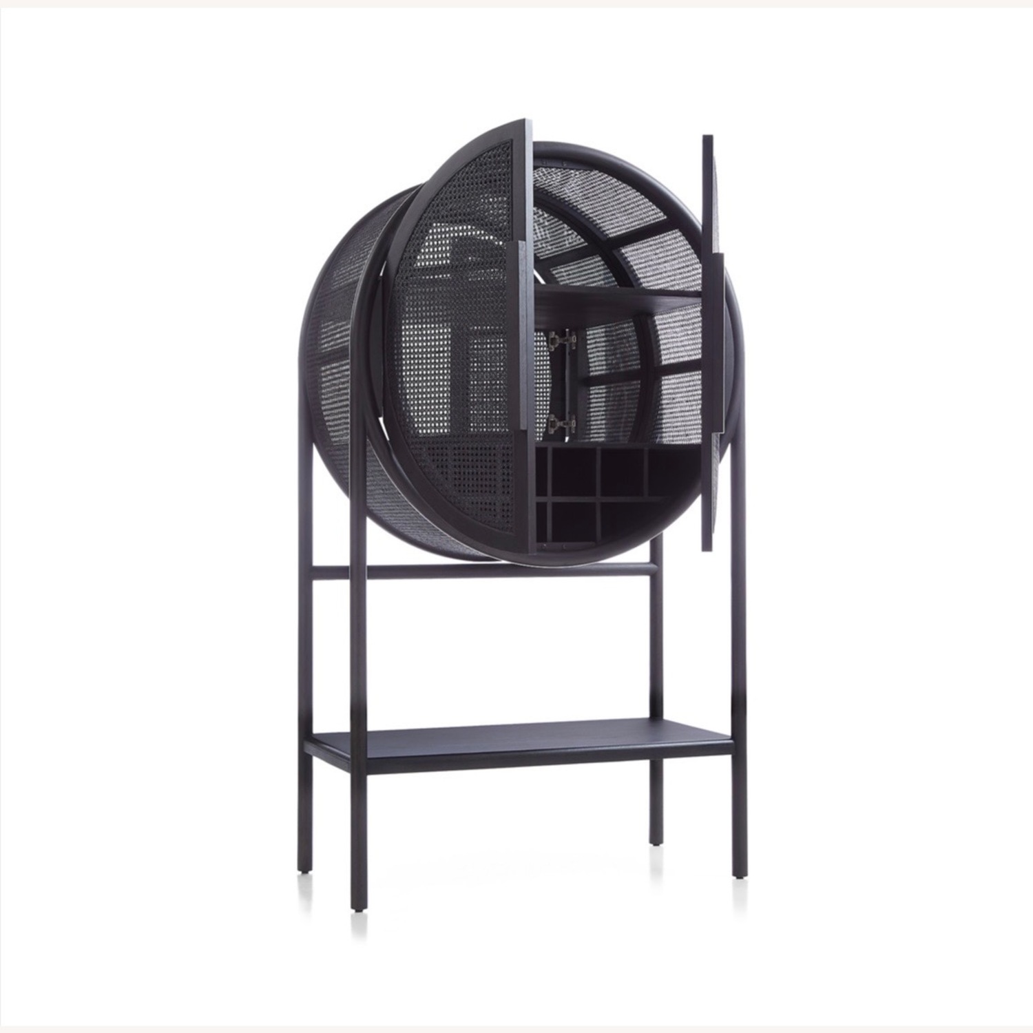 Crate & Barrel West 40" Cane Bar Cabinet - image-4