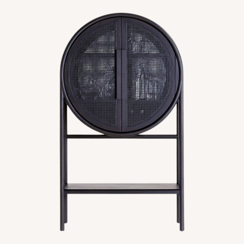 Used Crate & Barrel West 40" Cane Bar Cabinet for sale on AptDeco