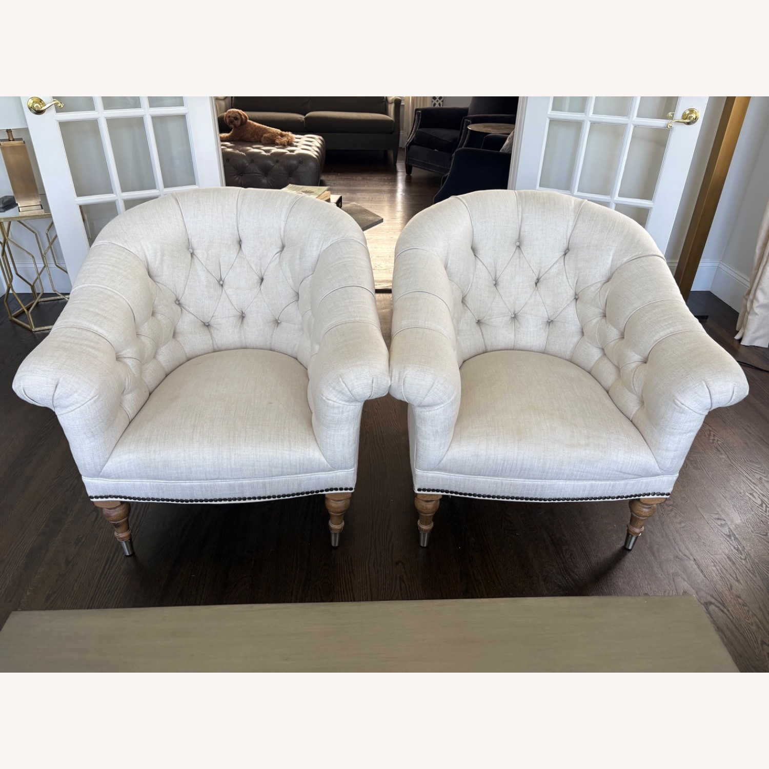 Lee Industries Natural Fabric Accent Chairs - image-1