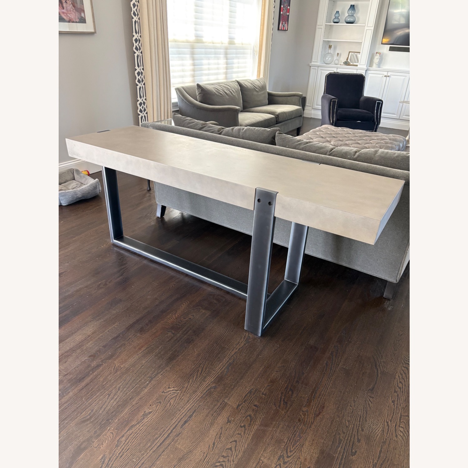 Light Gray Concrete Side Table - image-1