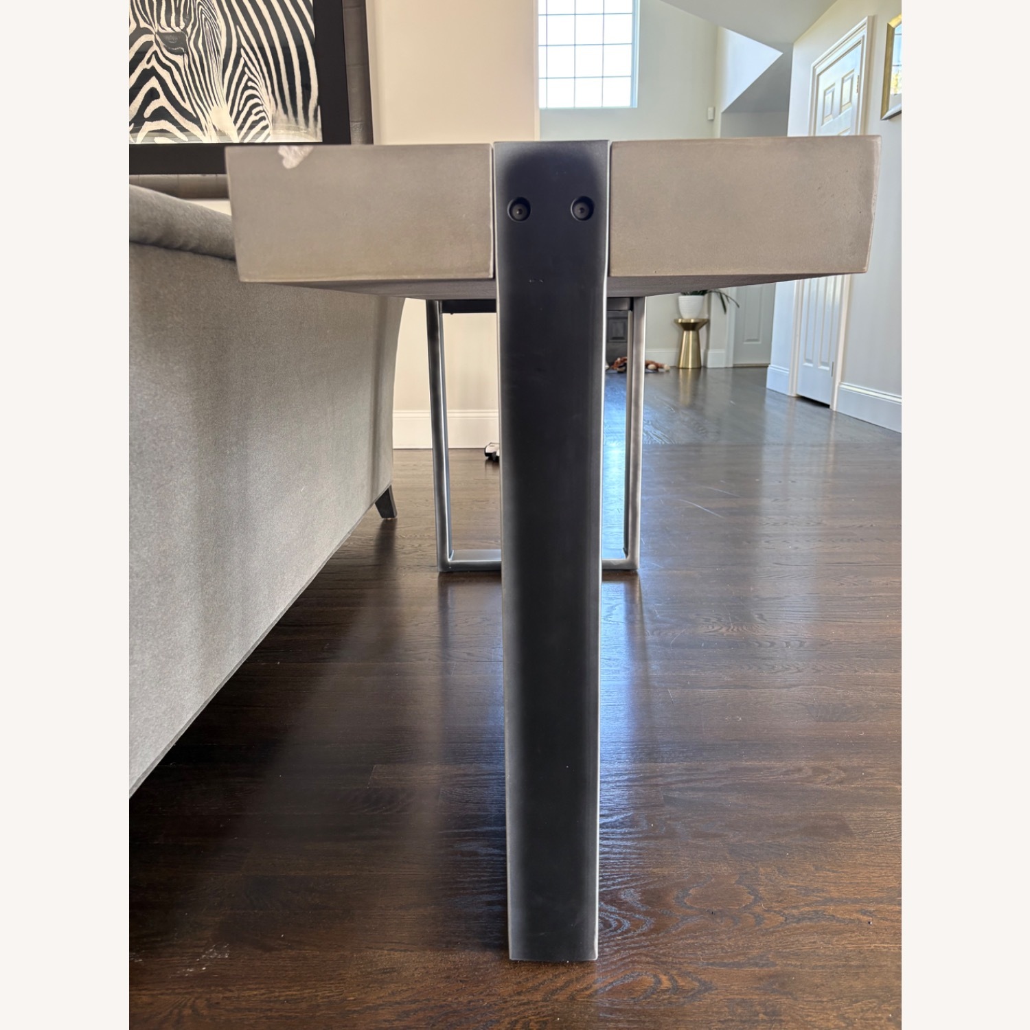 Light Gray Concrete Side Table - image-2