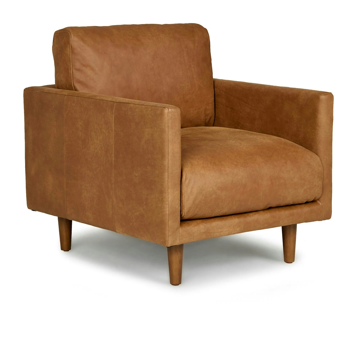 Article Light Brown Leather Armchair - image-5