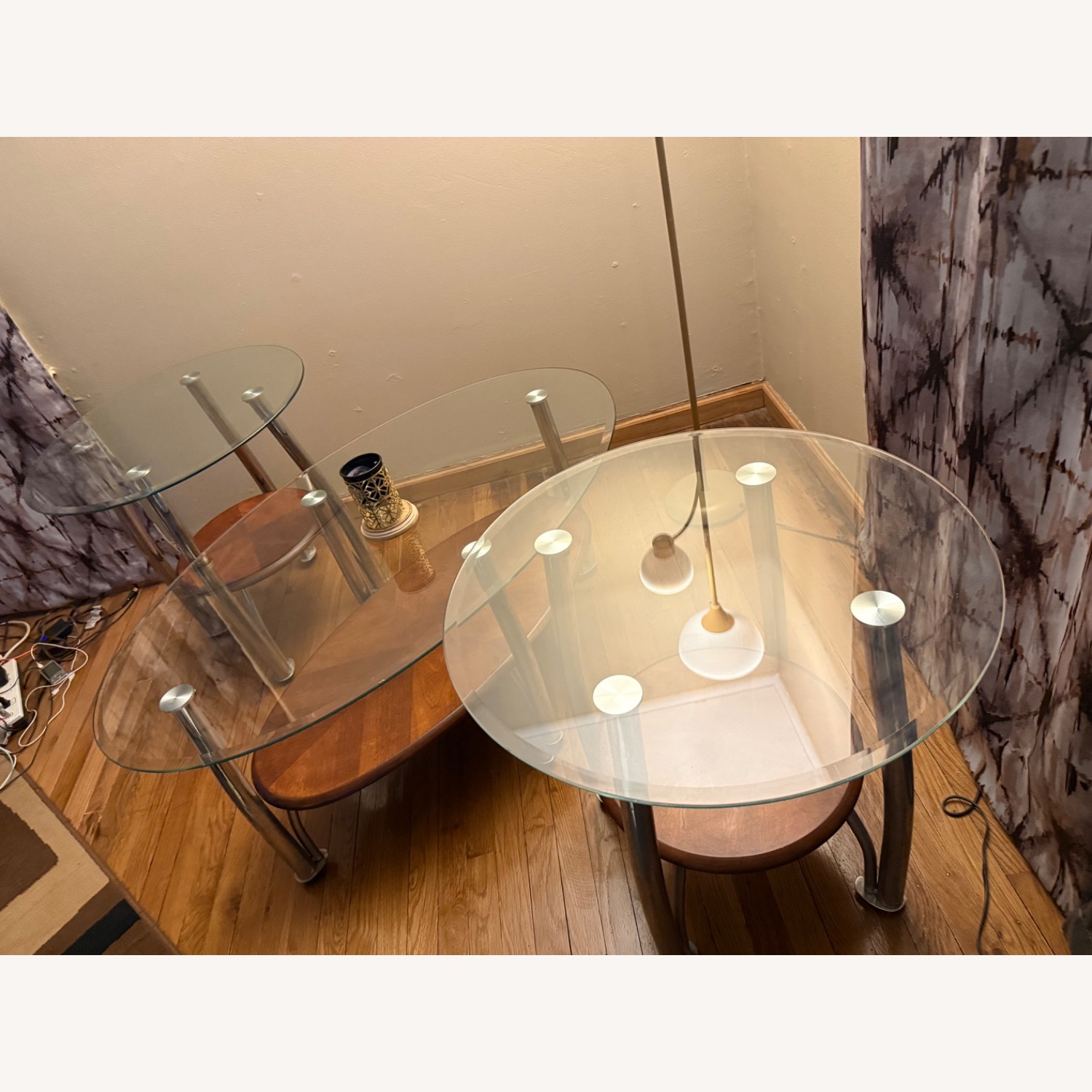 Dark Brown Glass Coffee Table - image-2