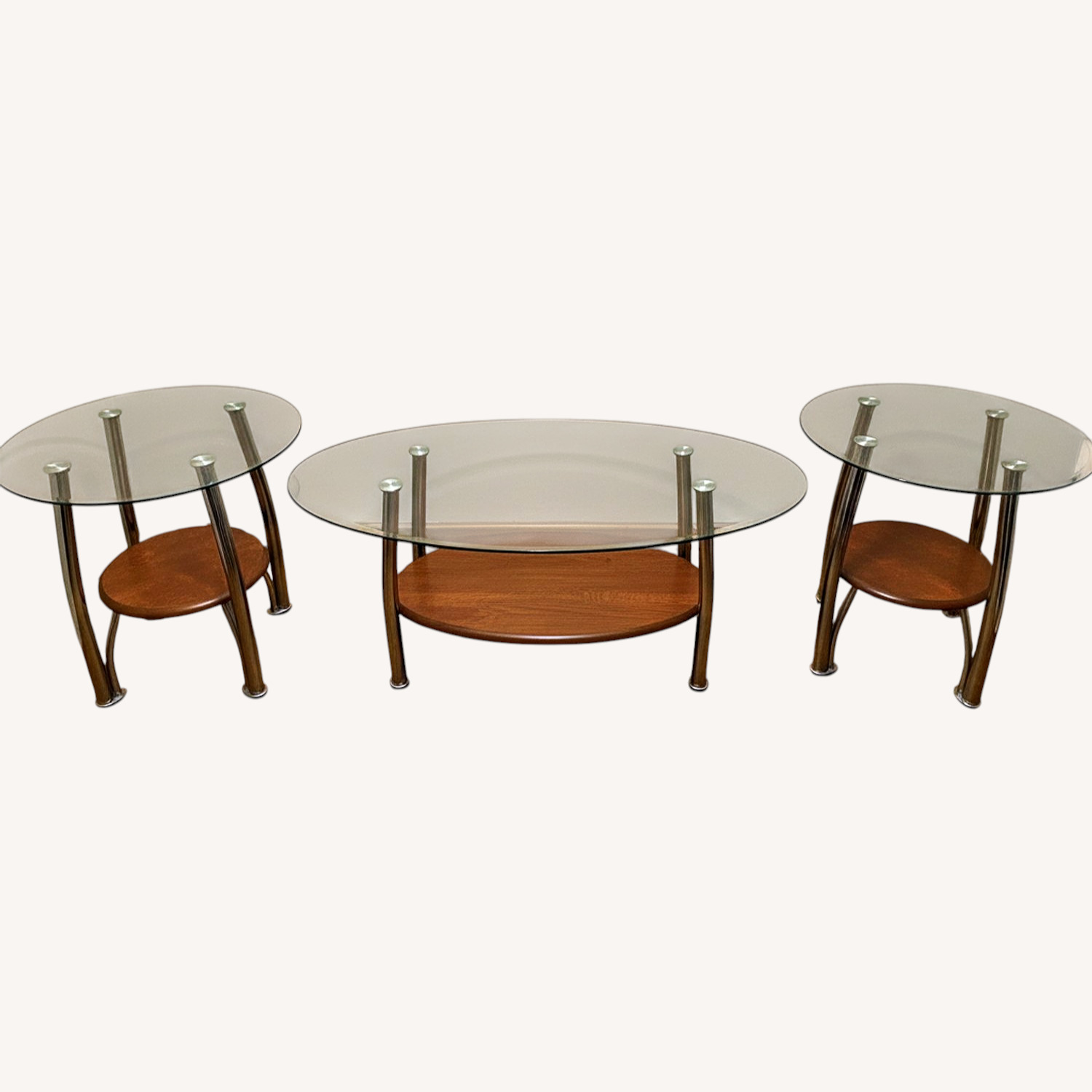 Dark Brown Glass Coffee Table - image-0