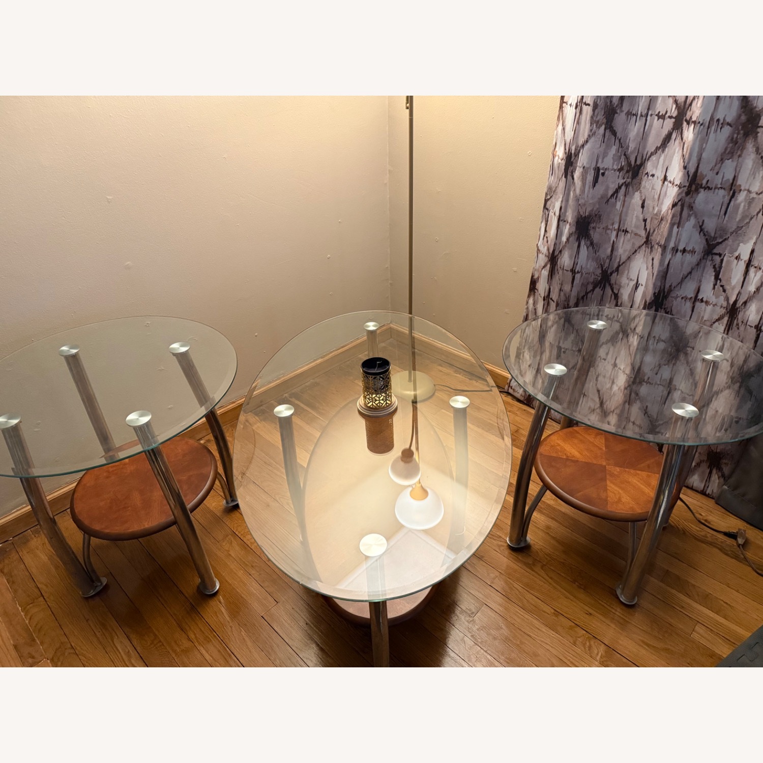 Dark Brown Glass Coffee Table - image-1