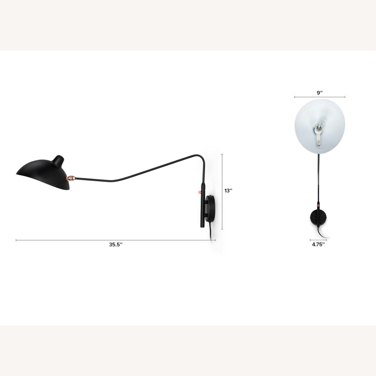 Article Leap Black Stainless Steel Wall Lamp - image-2