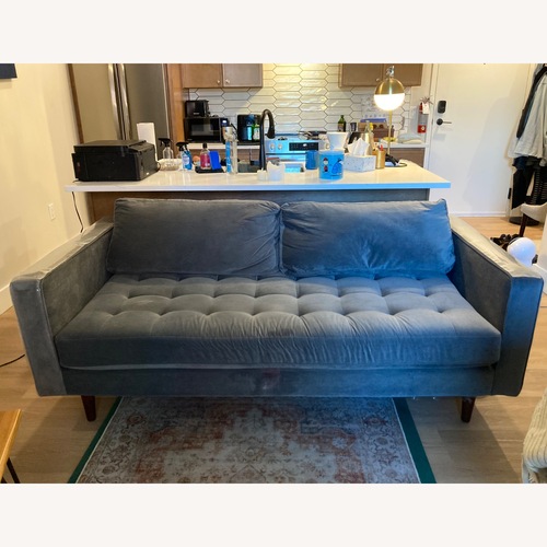 Used Dark Gray Velvet 3+ Seater Sofa for sale on AptDeco