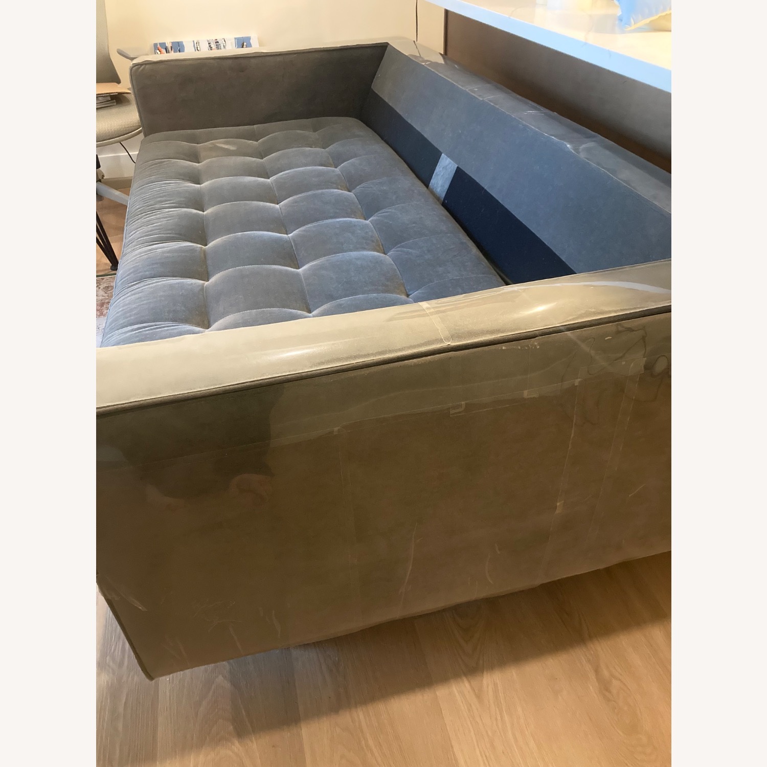 Dark Gray Velvet 3+ Seater Sofa - image-6