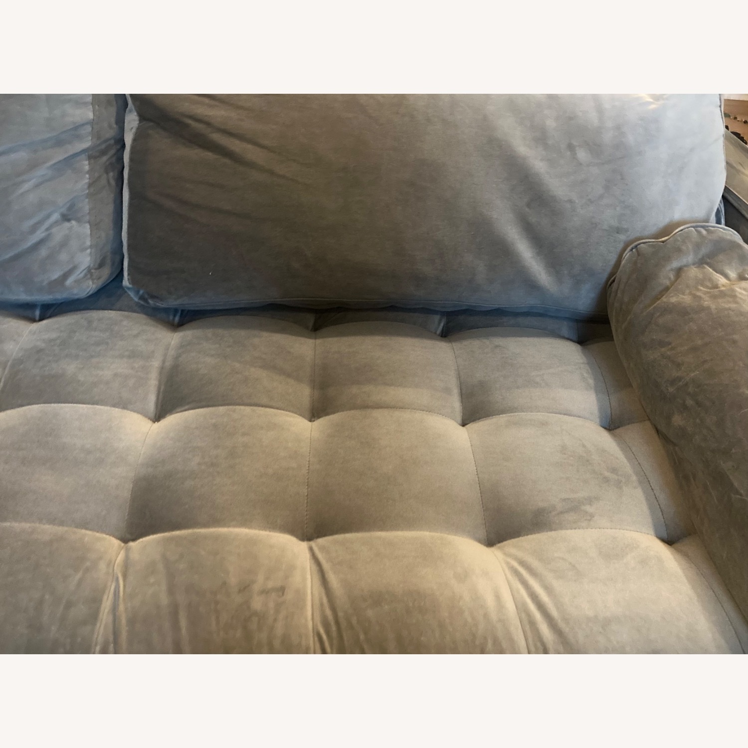 Dark Gray Velvet 3+ Seater Sofa - image-3