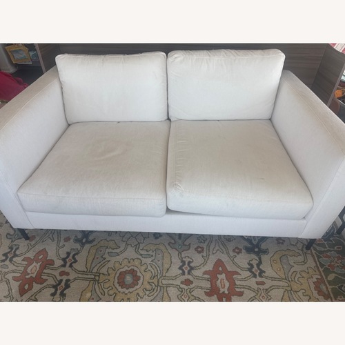 Used Pottery Barn Jake Upholstered Apartment Sofa for sale on AptDeco