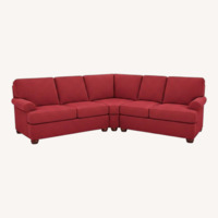 Ethan Allen Franklin Red Fabric 3+ Piece Sectional