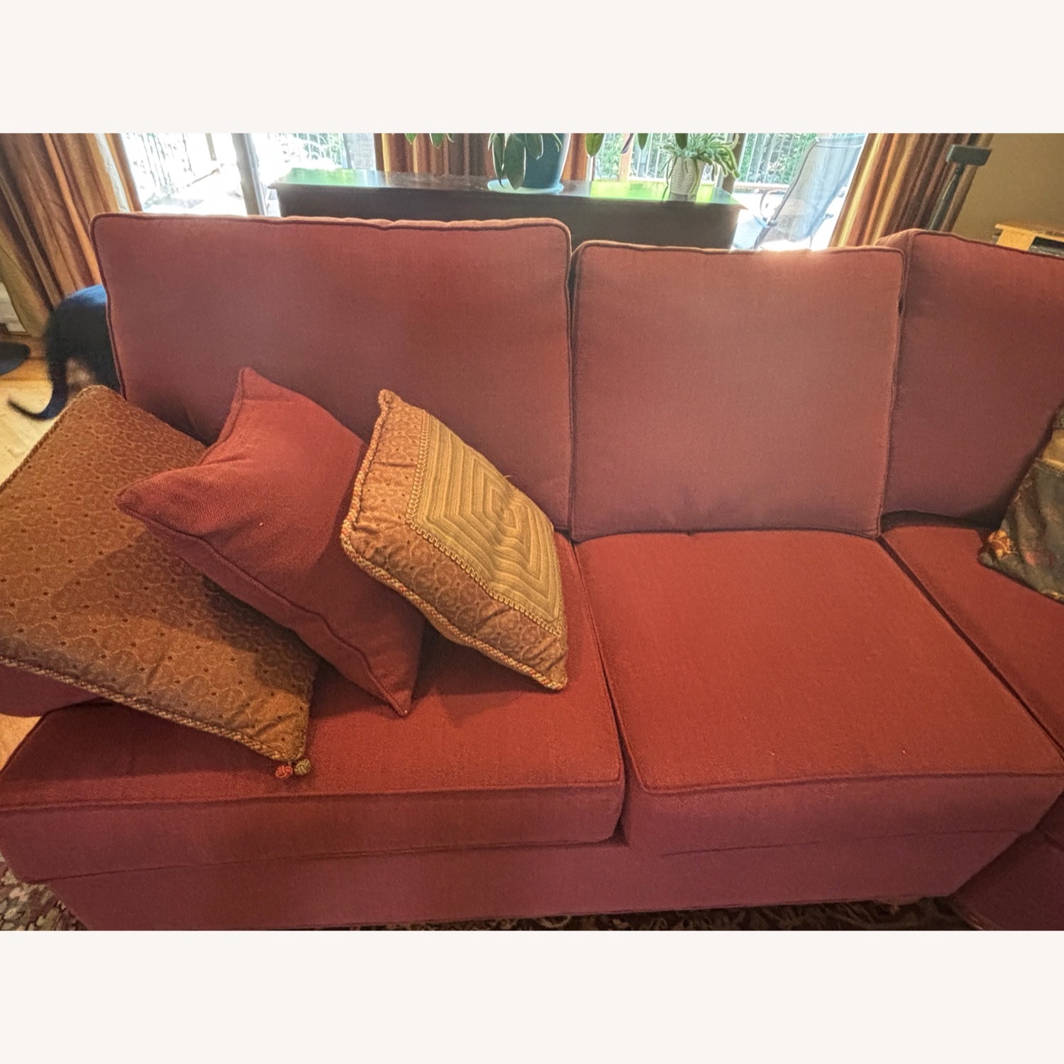 Ethan Allen Franklin Red Fabric 3+ Piece Sectional - image-3