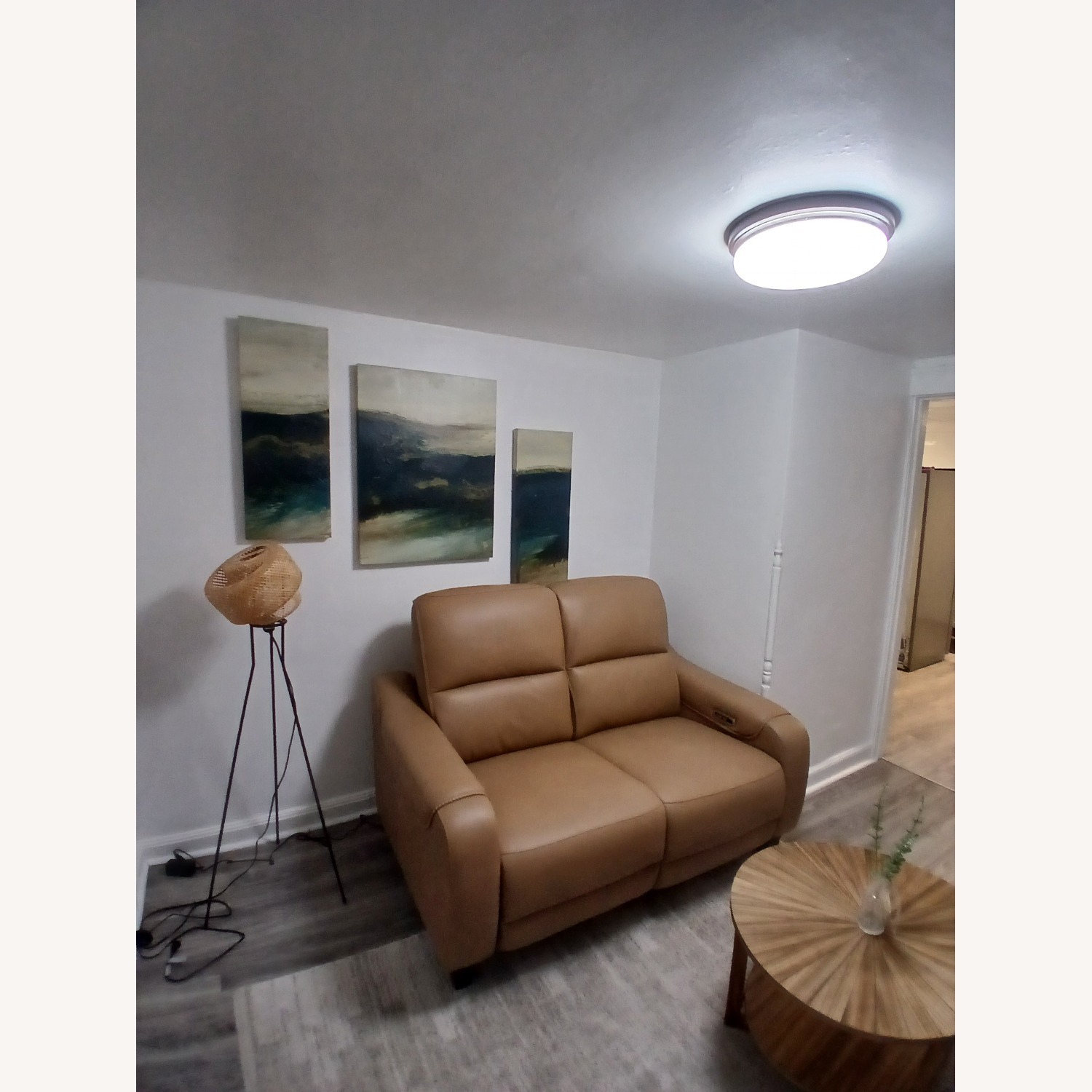 Mosswell Dual Power Leather Reclining Loveseat - image-1