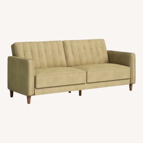 Used Wayfair Perdue Light Brown Velvet 3+ Seater Sofa for sale on AptDeco