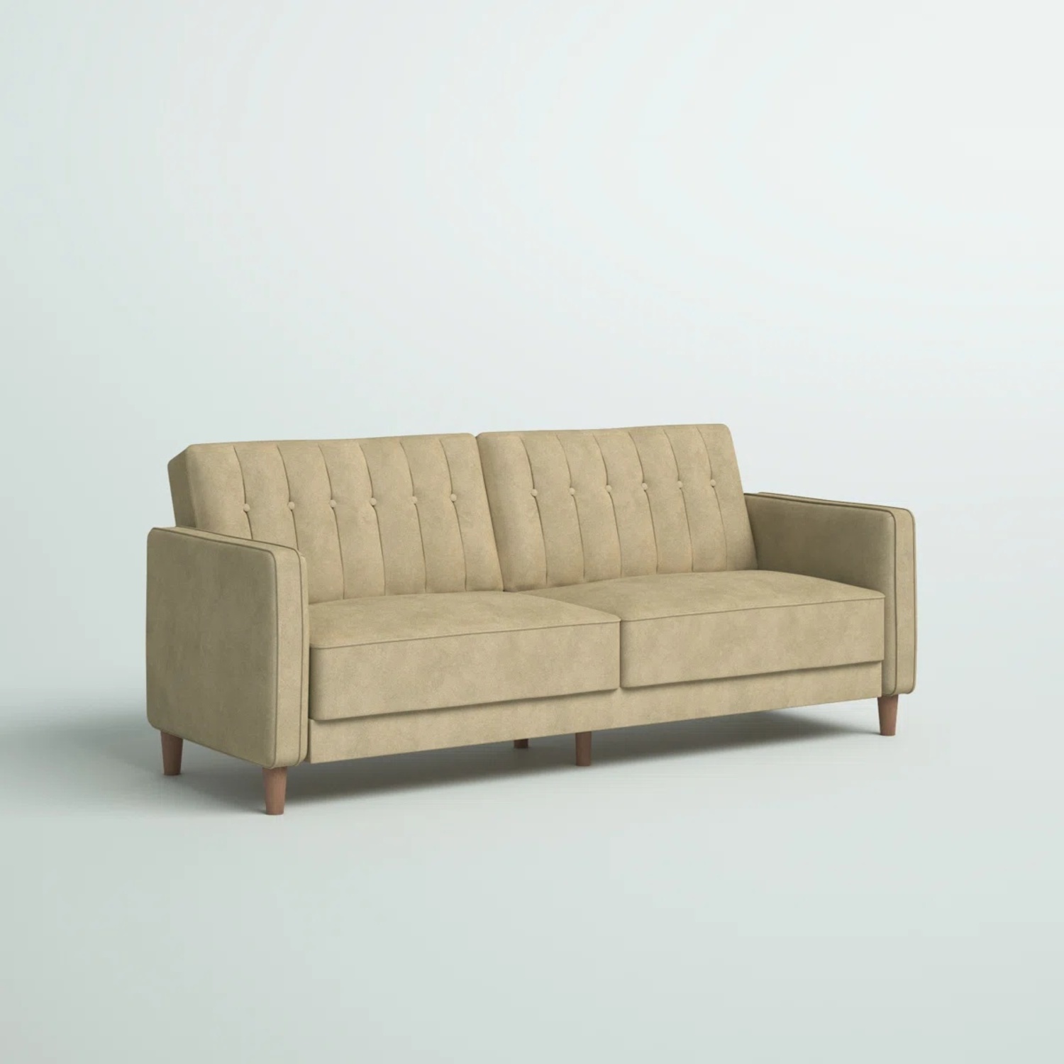 Wayfair Perdue Light Brown Velvet 3+ Seater Sofa - image-7