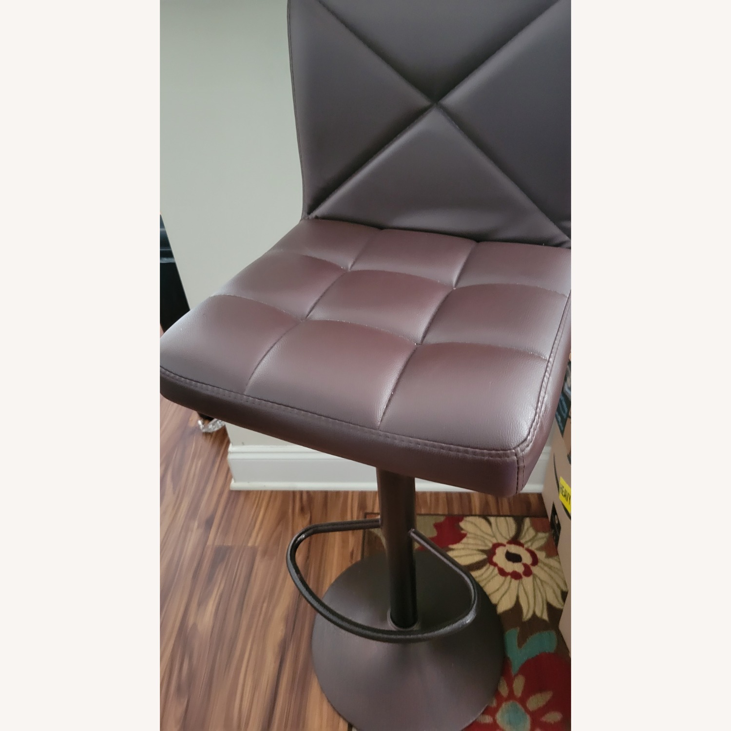 Dark Brown Faux Leather Stools - image-2