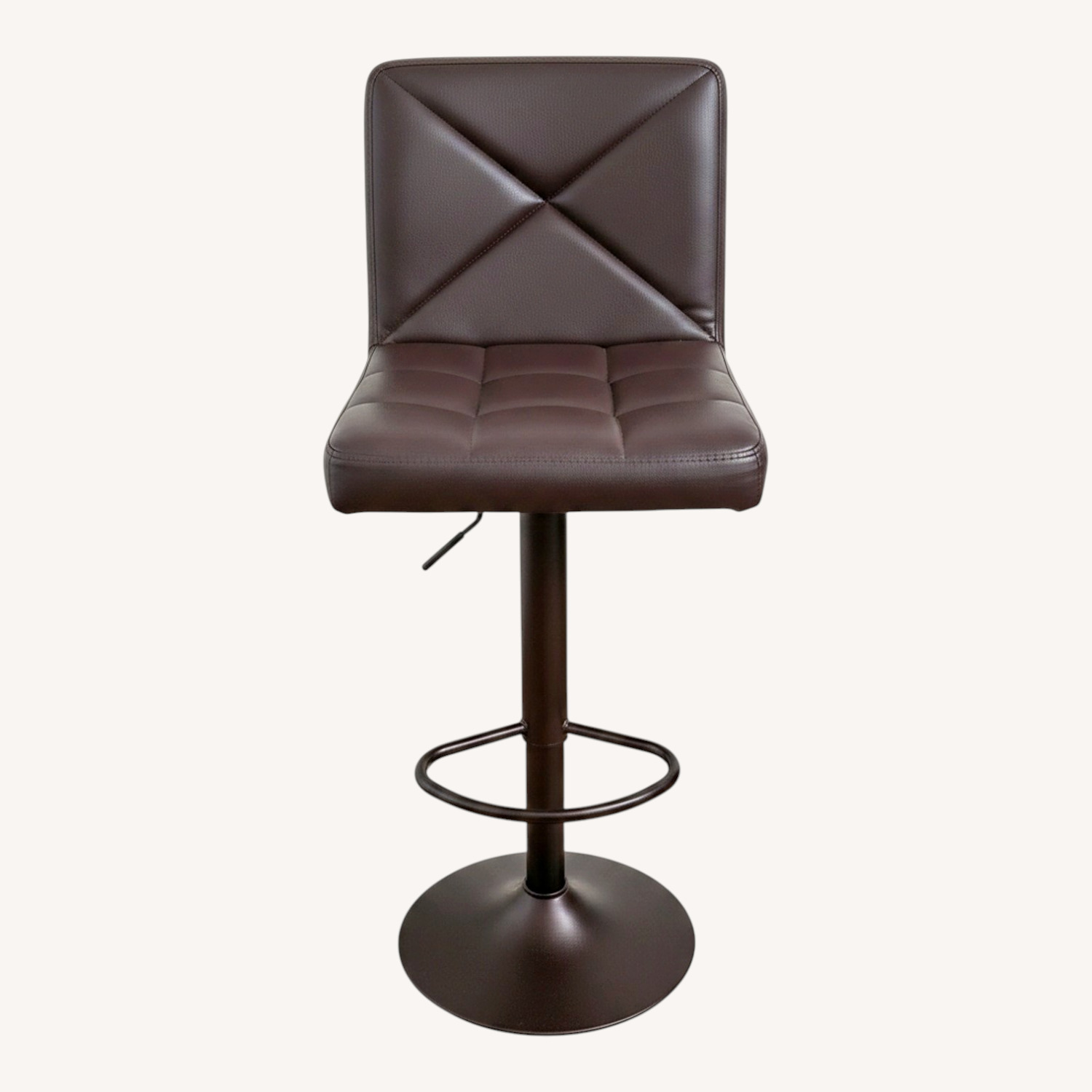 Dark Brown Faux Leather Stools - image-4