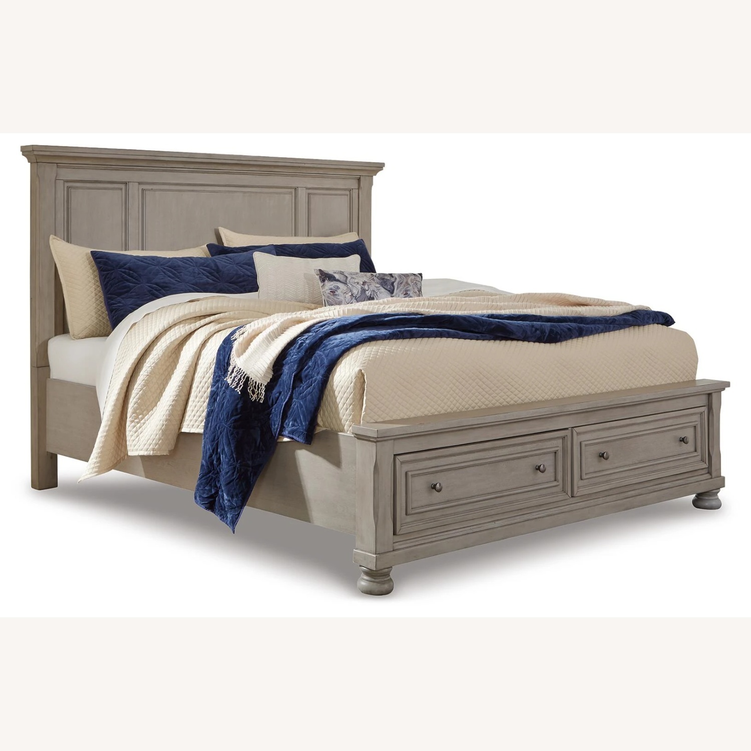 Ashley Furniture Lettner Light Gray Wood Queen Bed - image-4