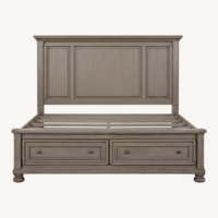 Ashley Furniture Lettner Light Gray Wood Queen Bed