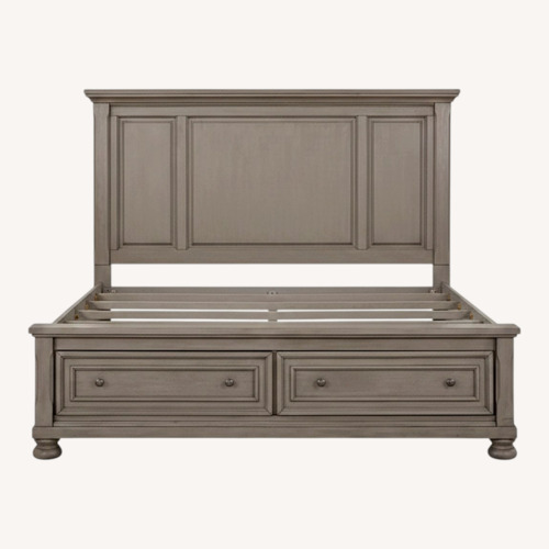 Used Ashley Furniture Lettner Light Gray Wood Queen Bed for sale on AptDeco