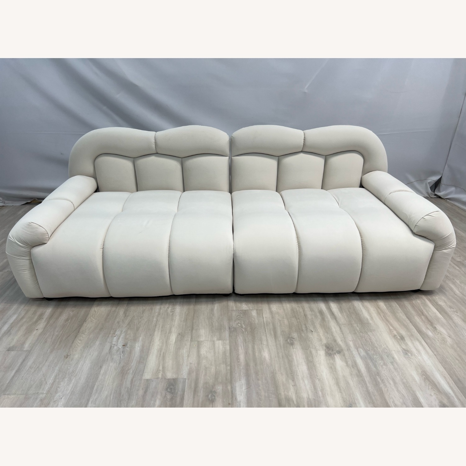 Comfy Sofas Cream Cloud Duo Simple Fabric Sofa - image-10
