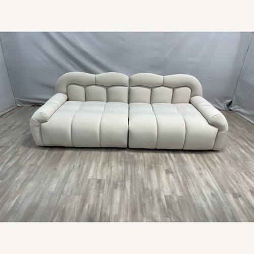 Used Comfy Sofas Cream Cloud Duo Simple Fabric Sofa for sale on AptDeco