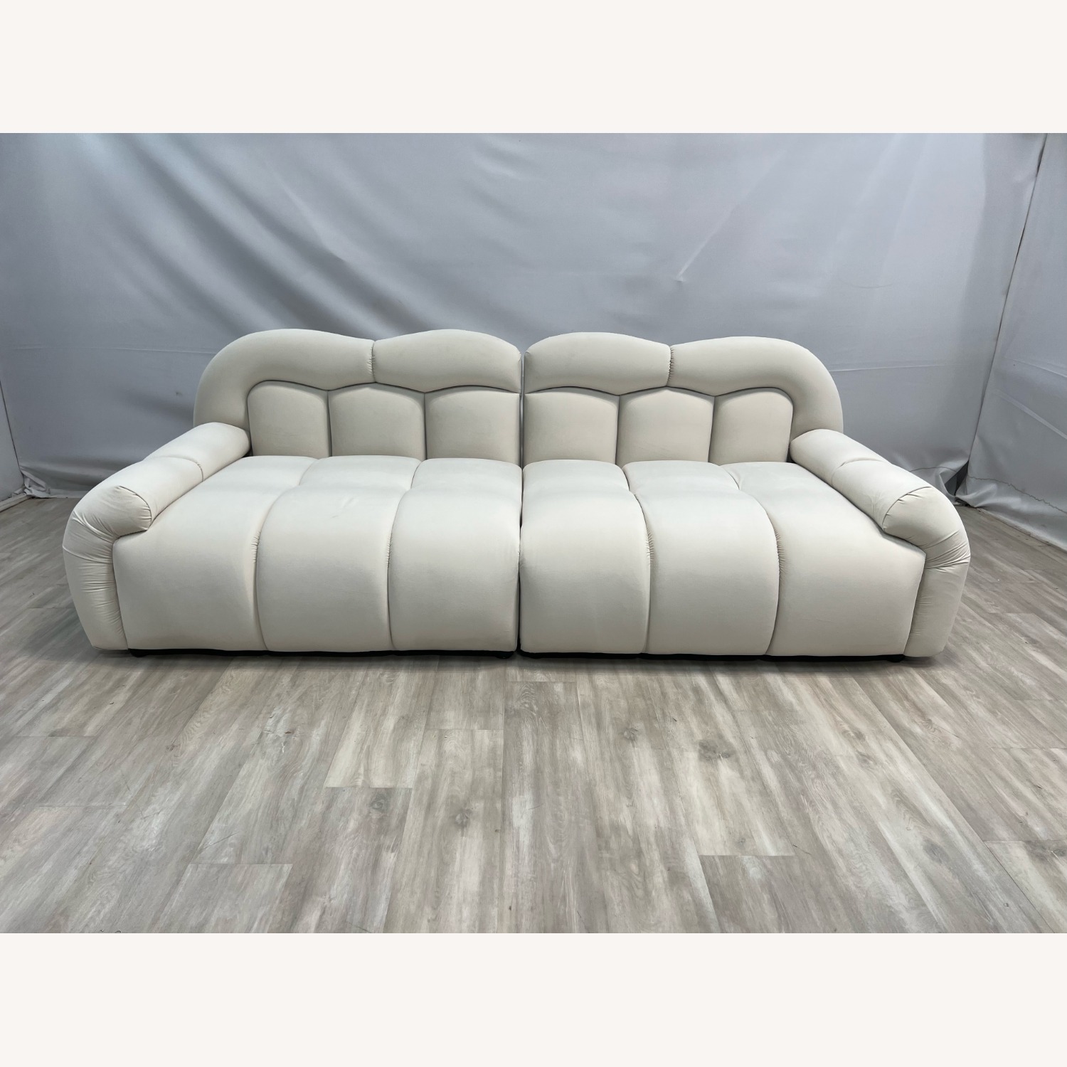 Comfy Sofas Cream Cloud Duo Simple Fabric Sofa - image-2