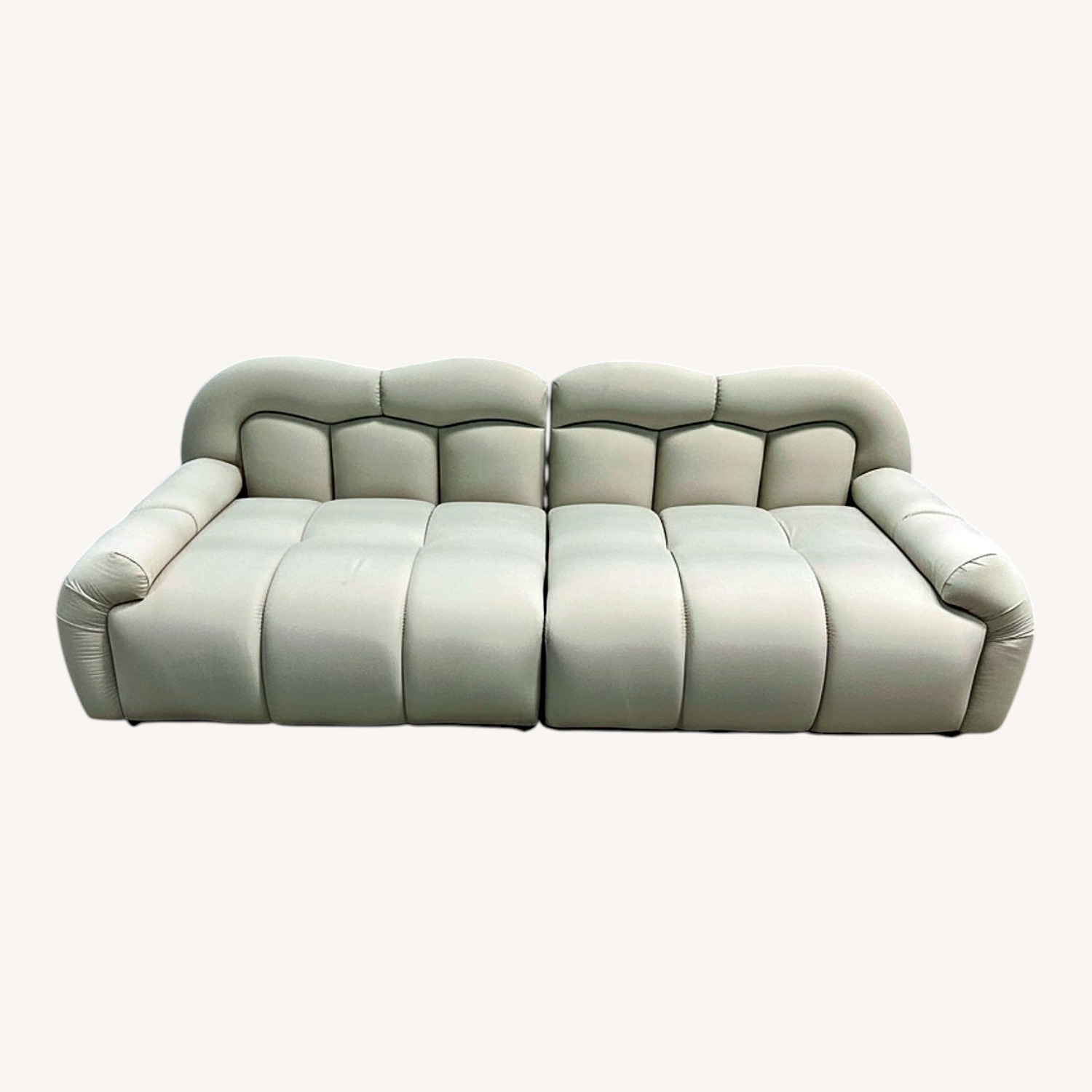 Comfy Sofas Cream Cloud Duo Simple Fabric Sofa - image-0
