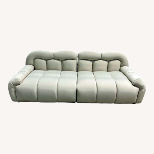 Used Comfy Sofas Cream Cloud Duo Simple Fabric Sofa for sale on AptDeco
