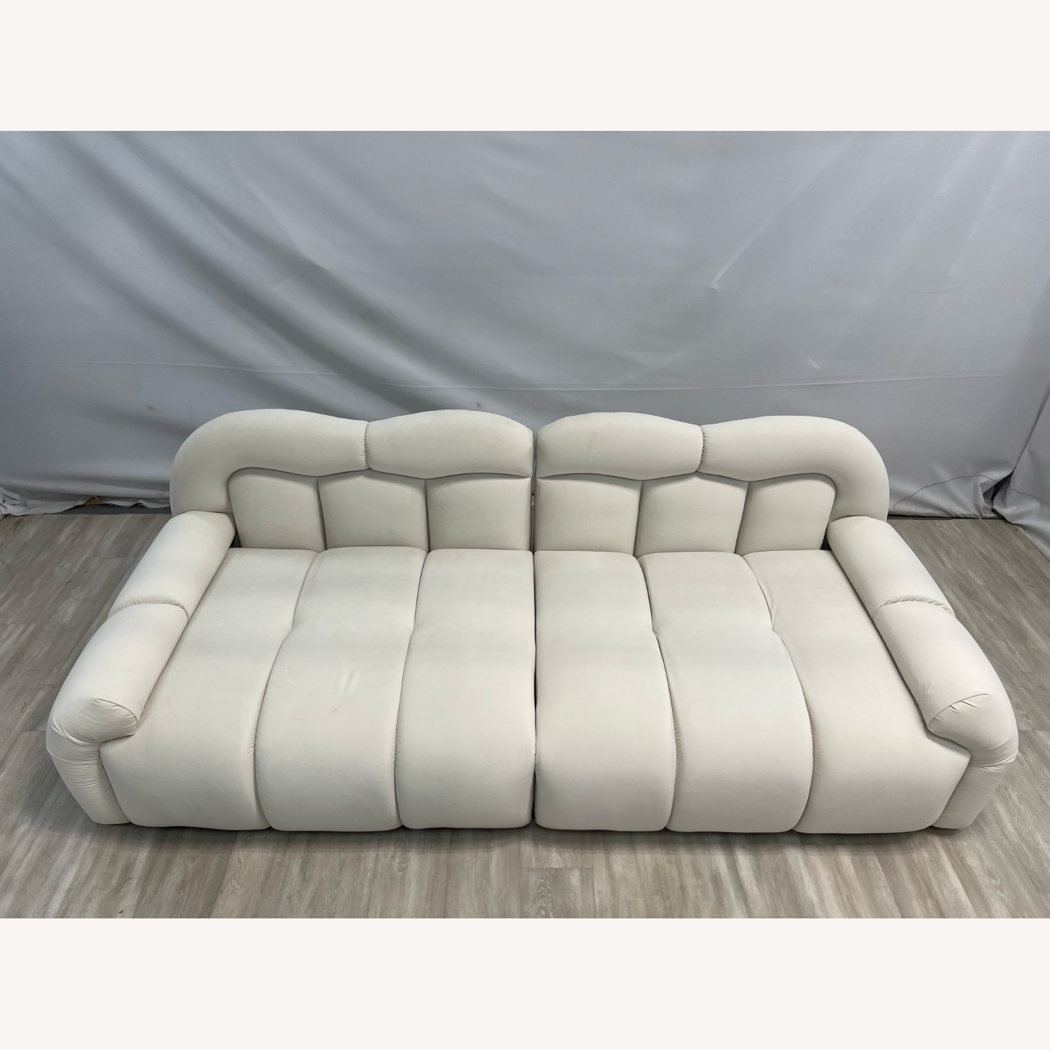 Comfy Sofas Cream Cloud Duo Simple Fabric Sofa - image-11