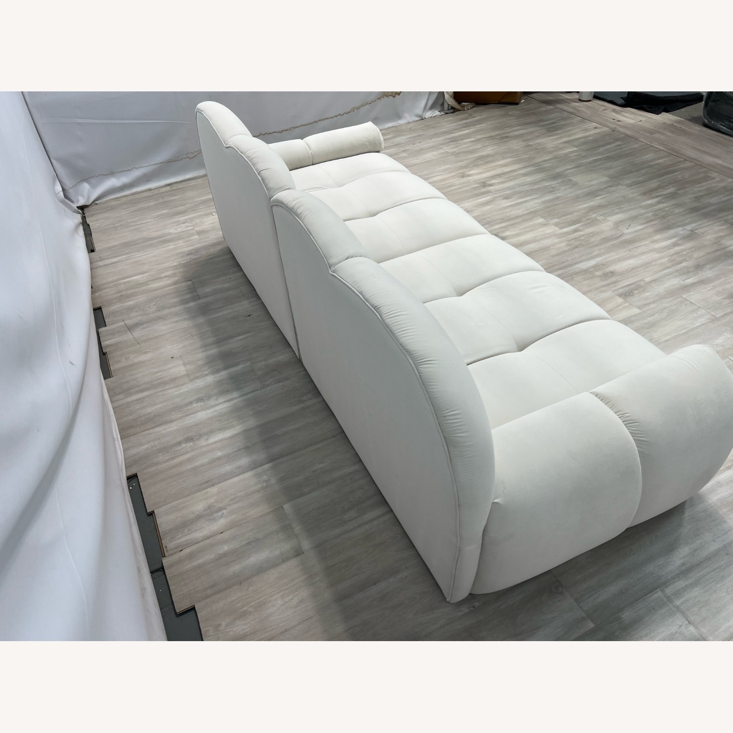 Comfy Sofas Cream Cloud Duo Simple Fabric Sofa - image-6