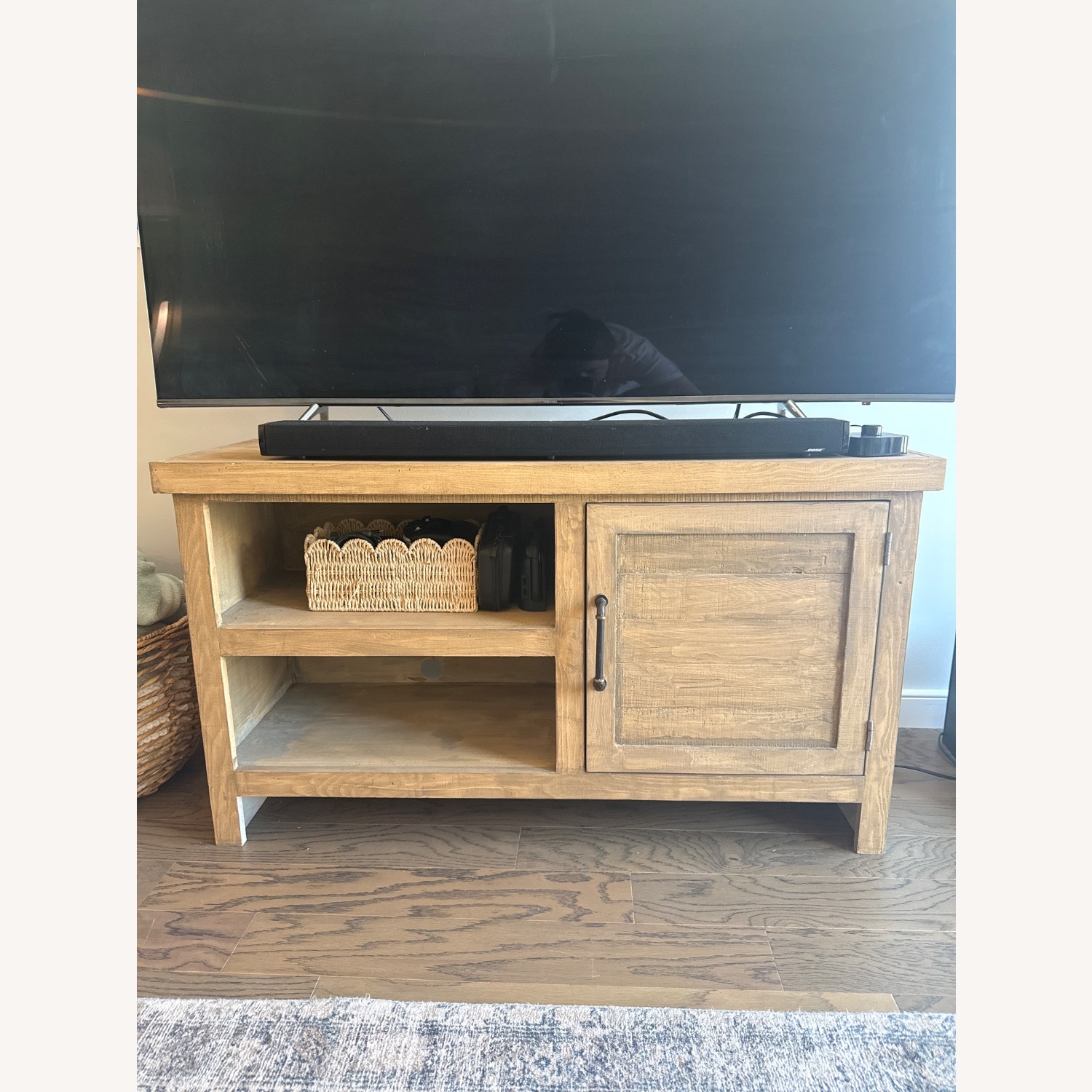 Dark Brown Wood Media Storage - image-1